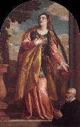 Paolo Veronese Sta Lucia och en donator oil painting